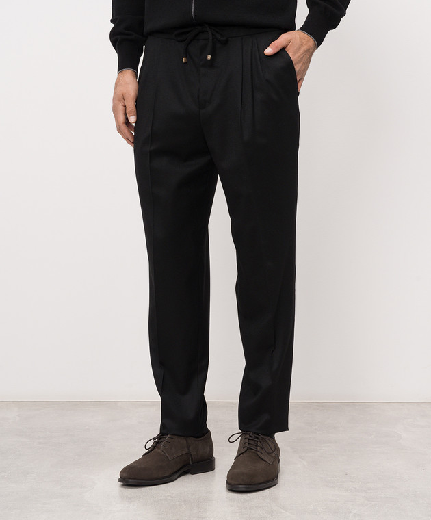 Brunello Cucinelli Штани з вовни чорного кольору ME226E1710 зображення 3