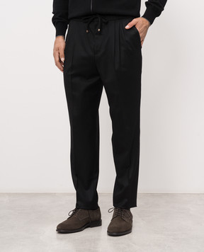 Brunello Cucinelli Брюки из шерсти черного цвета ME226E1710