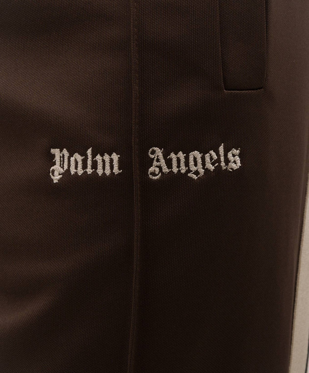 Palm Angels Коричневі спортивні штани з вишивкою логотипа PAMCJ002FB001 зображення 5