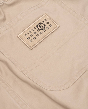 Maison Margiela MM6 Дитячі бежеві штани з емблемою M60958MM07D