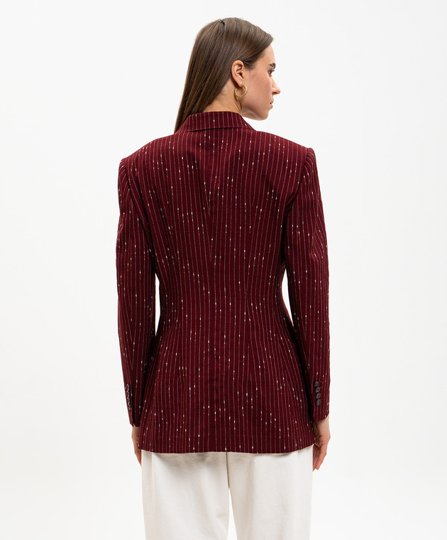 Dolce&Gabbana Бордовий двобортний жакет Taormina в смужку F29WPTFBMFW зображення 3