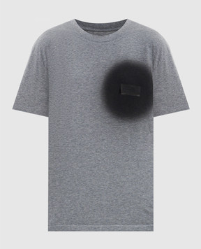 Maison Margiela MM6 Сіра меланжева футболка з аерозольним принтом S52GC0364M20048