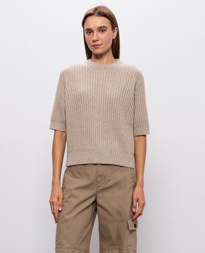 Brunello Cucinelli Бежевый вязаный топ MBM753520