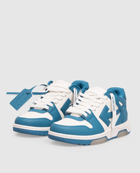 Off-White Синие кожаные кроссовки Out Of Office OF05725101
