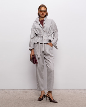 Brunello Cucinelli Серая куртка из шерсти MP549M1E06
