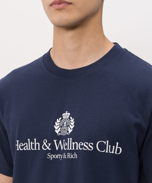 Sporty & Rich Синяя футболка H&W Crest TO119710241BL106 изображение 5