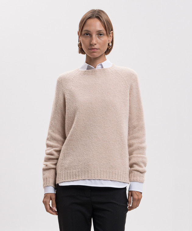 Max Mara Weekend Бежевый свитер GHIACCI с шерстью альпаки WKDGHIACCI изображение 3