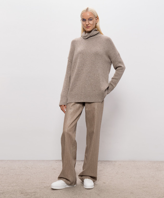 Allude Бежевый свитер из шерсти и кашемира 26517633 изображение 2