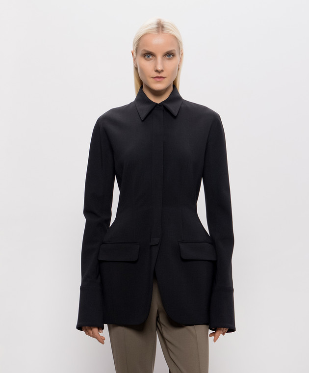 Thierry Mugler Черный жакет-рубашка с шерстью 26F1VE04831035 изображение 2