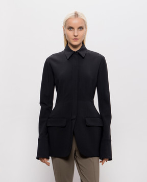 Thierry Mugler Чорний жакет-сорочка з вовною 26F1VE04831035