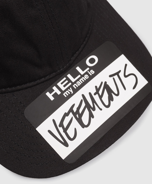 Vetements Чорна кепка з принтом UA65CA160w зображення 4