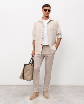 Stefano Ricci Бежева сорочка з льоном SP008188VT0001