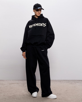 Vetements Черные спортивные брюки с принтом логотипа MH27SP192B
