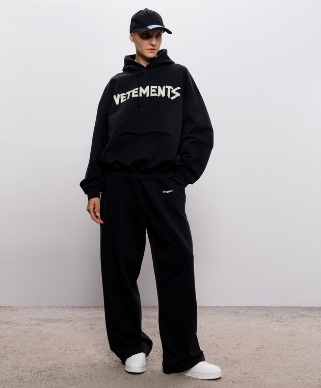 Vetements Черные спортивные брюки с принтом логотипа MH27SP192B изображение 2