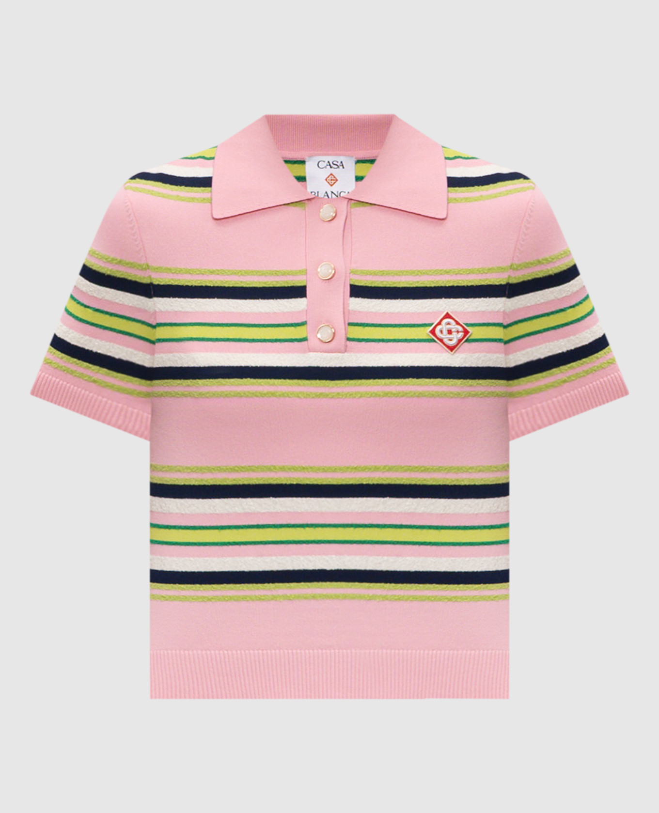 Рожеве поло в смужку