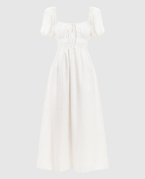 Faithfull Біла сукня міді Brigitte з льону FFC05WHT