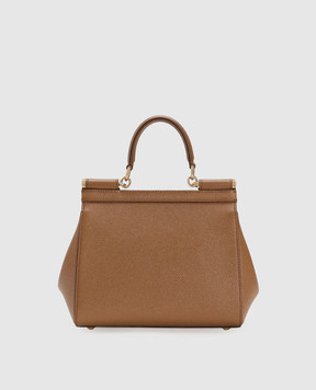 Dolce&Gabbana Коричневая кожаная сумка Sicily BB6003B1001