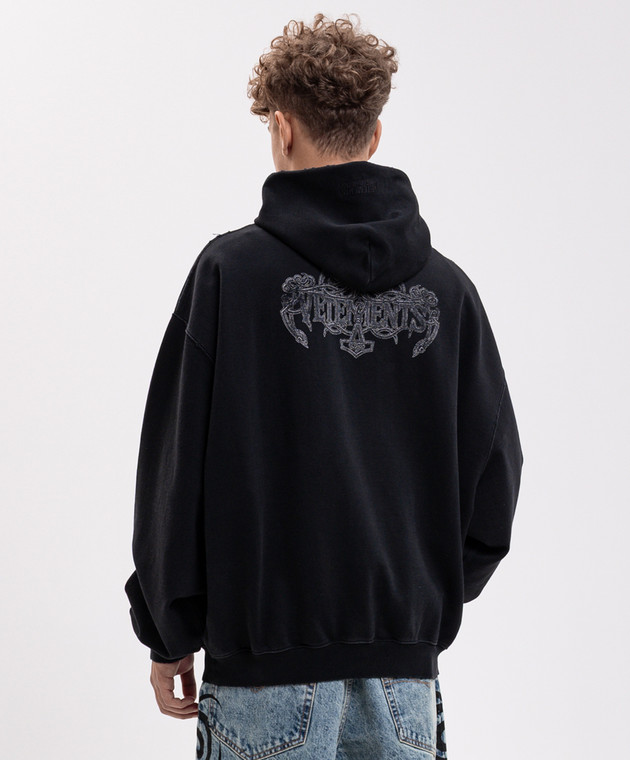 Vetements Черные худи с принтом MH27HD201B изображение 4