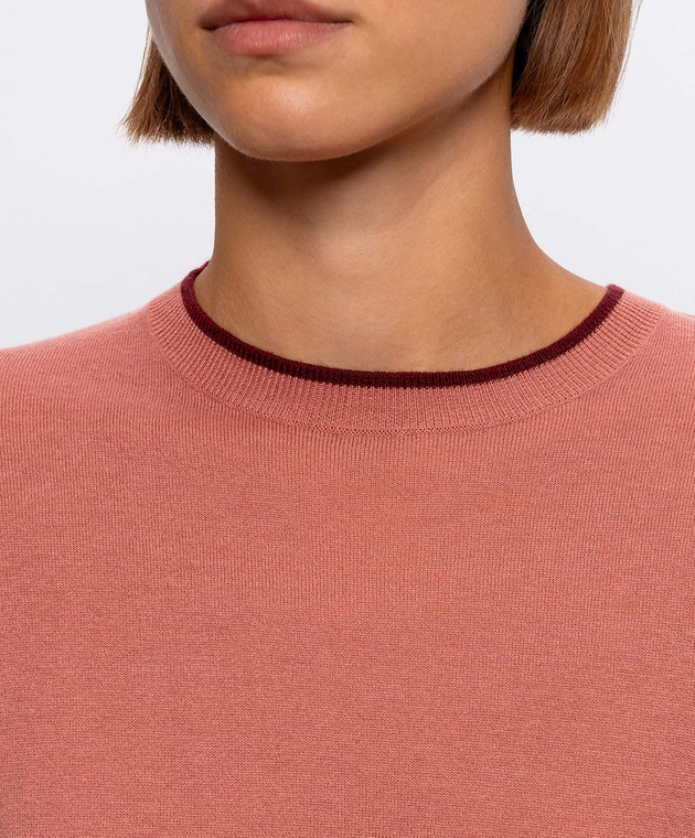 Max Mara Розовый топ из шелка и шерсти MSTAGENDA изображение 5