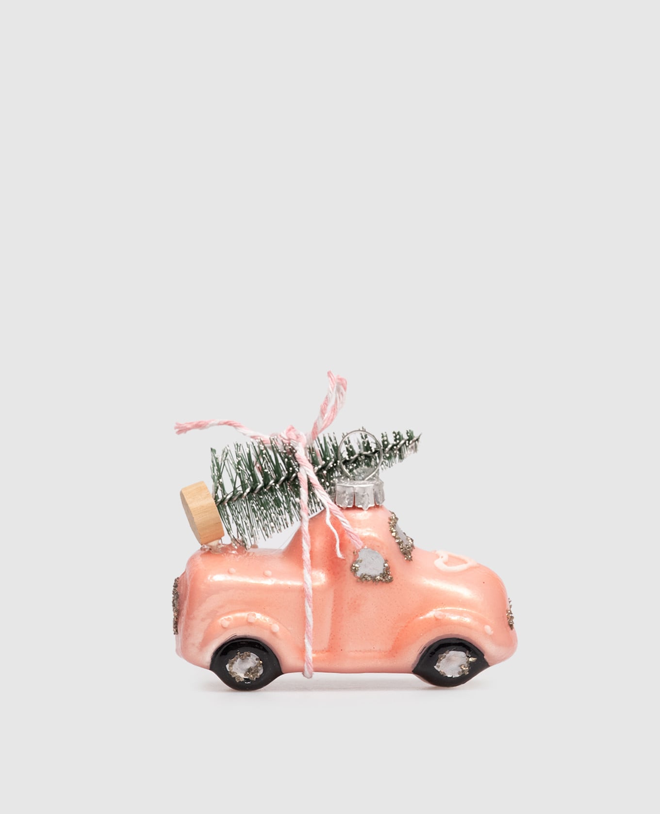 

Елочная игрушка Car With Tree, Розовый, Елочные украшения