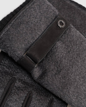 Stefano Ricci Сірі комбіновані рукавички з кашеміру та нубука M5G5300040WSMKTG