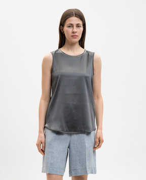 Peserico Топ із шовку сірого кольору E08893D02372