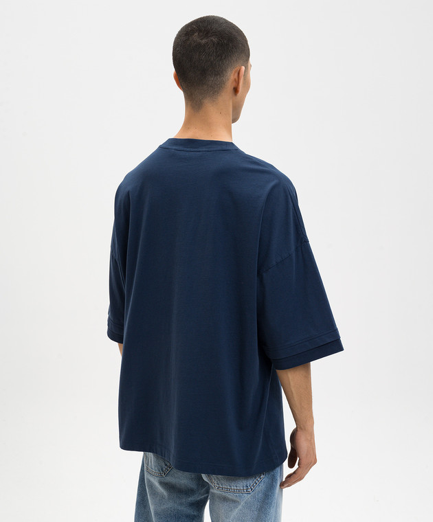 Palm Angels Синя футболка з логотипом PMAA10QS26JER001 зображення 4