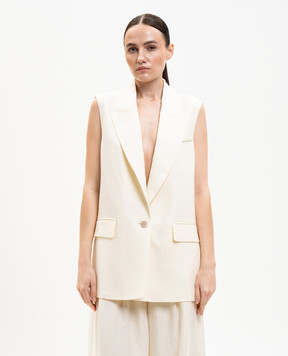 Peserico Жилет цвета айвори из льна S0304002606