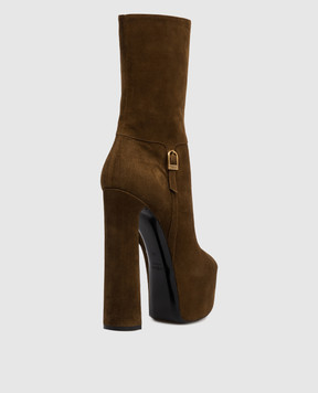 Saint Laurent Коричневі замшеві ботильйони NICO 8406720LI00