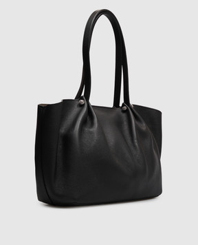 Max Mara Weekend Черная кожаная сумка-тоут ASATIRA WKASATIRA
