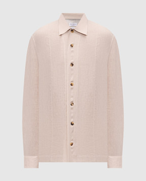Brunello Cucinelli Бежева сорочка з льону MA6980618