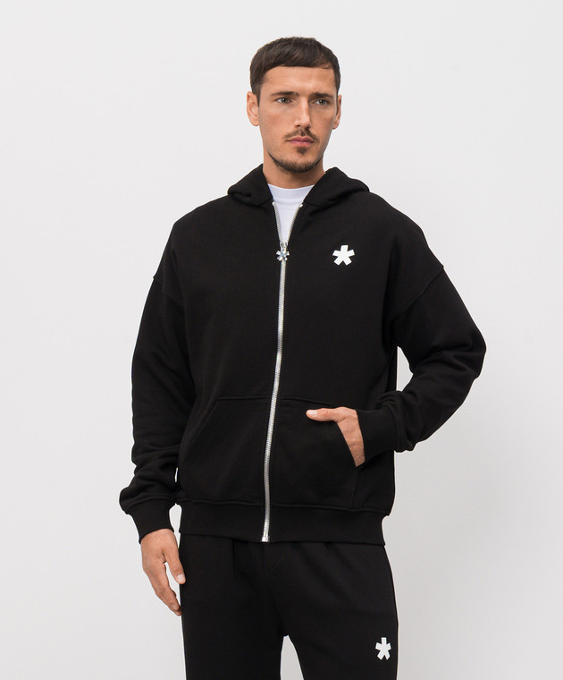 Comme des Fuckdown Чорна спортивна куртка з принтом логотипа FMS6CFABM01900 зображення 3