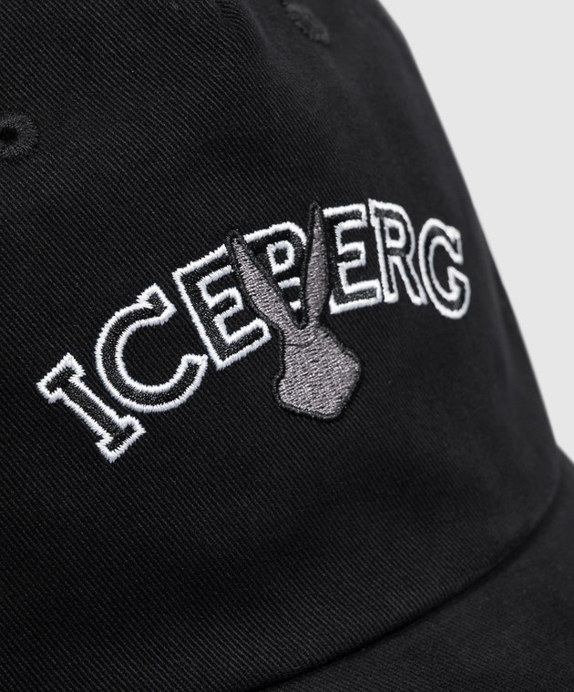 Iceberg Чорна кепка з вишивкою логотипа 71026967 зображення 4
