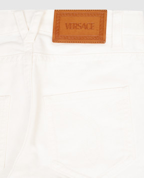 Versace Дитячі білі джинси з патчем логотипа 10183211A16917