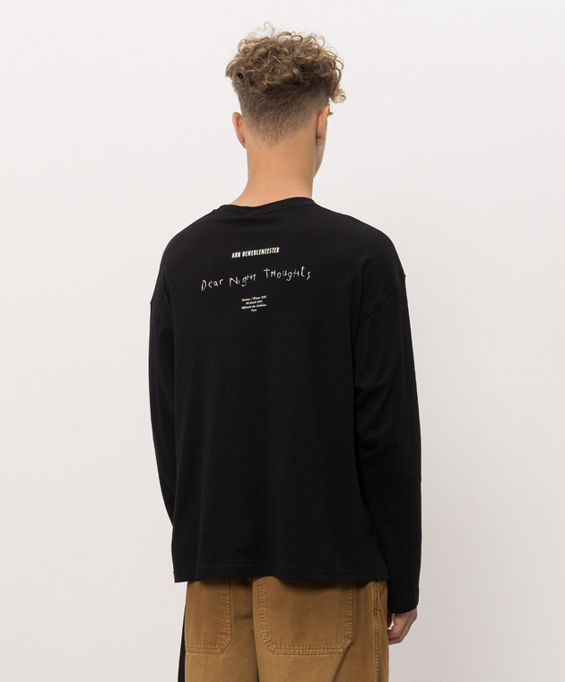 Ann Demeulemeester Чорний лонгслів з написом Dear Night Thoughts B0014553FA206 зображення 4