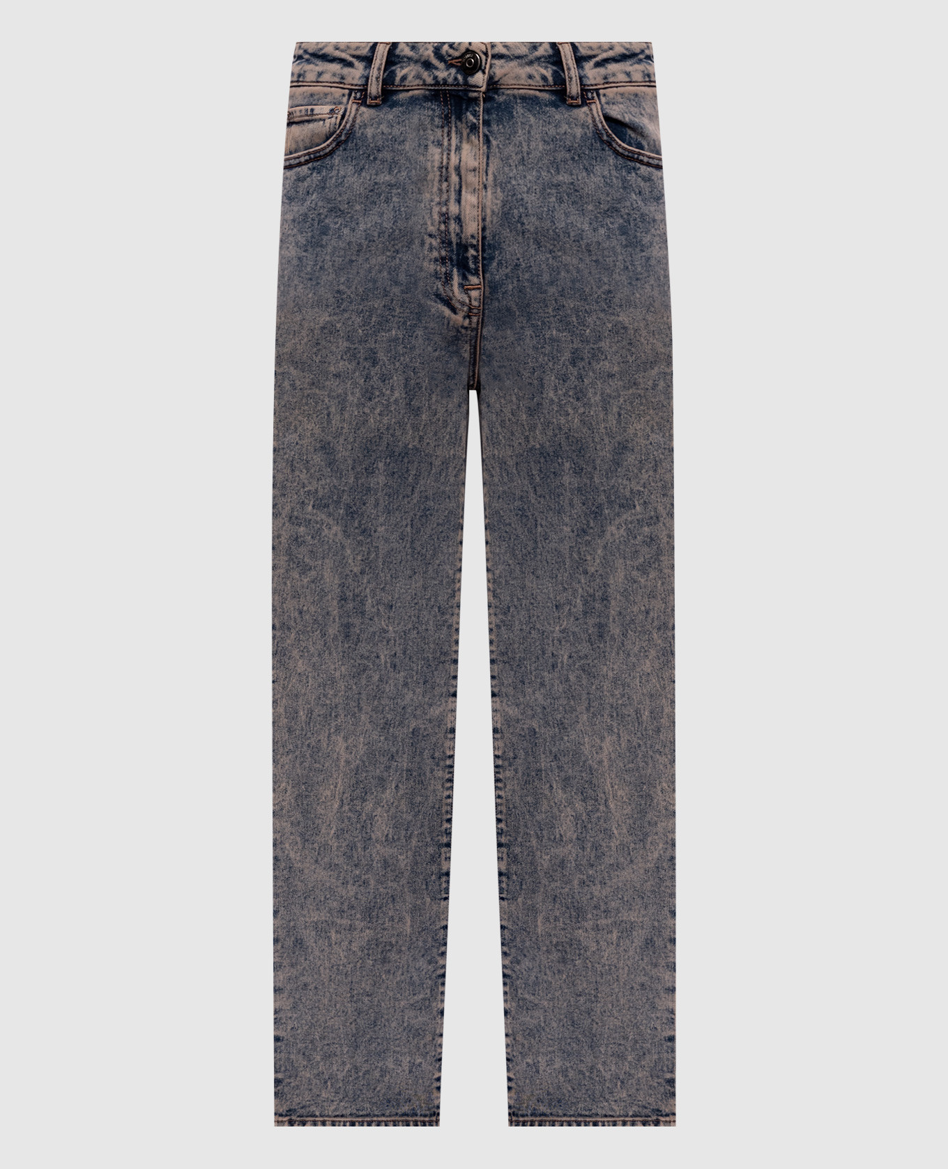 

Синие джинсы с эффектом потертости, Синий, Зауженные джинсы