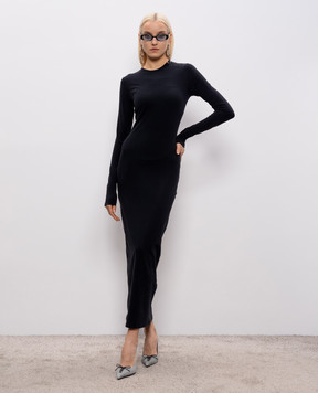 Vetements Чорна сукня з вишивкою логотипа WE76DR540B