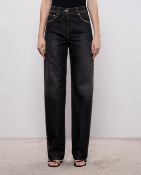 Versace Черные джинсы с логотип патч 10224521A16477