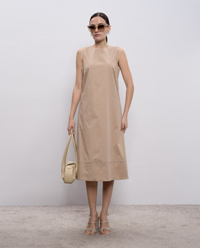 Peserico Бежева сукня з ланцюжком моніль A0271901979