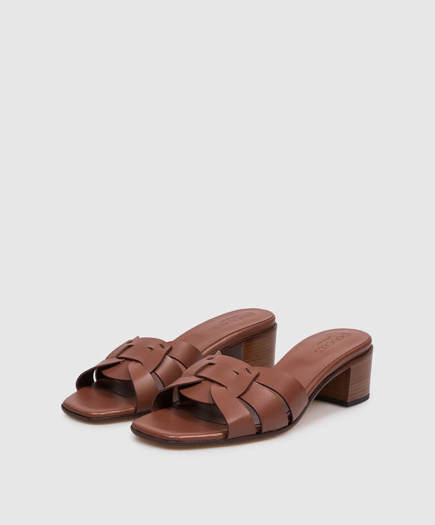 Doucal's Коричневые кожаные мюли DD8882EDITUF073 изображение 2