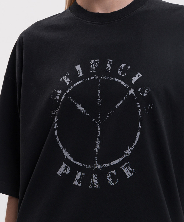 Vetements Чорна футболка з принтом MH27TR189Bw зображення 5