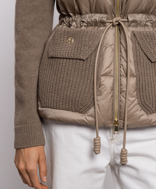 Moncler Коричневая комбинированная куртка L20939B00017M4281 изображение 5