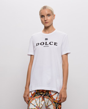 Dolce&Gabbana Белая футболка с принтом логотипа F8W56ZFU7EQ