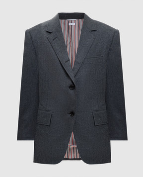 Thom Browne Сірий жакет з вовни FBR053A00891