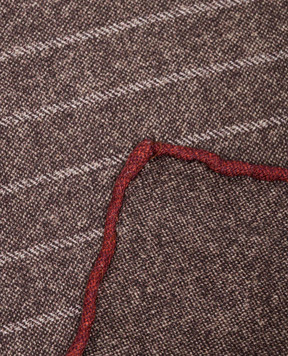 Brunello Cucinelli Коричневый платок-паше из шелка в полоску MI8960091