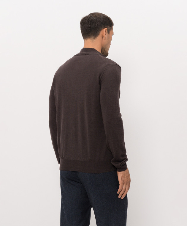 Cashmere&Whiskey Коричневий кардиган з вовни мериноса 97396 зображення 4
