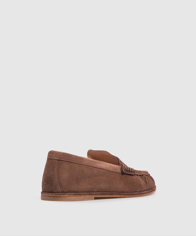 Stuart Weitzman Коричневые замшевые лоферы SPENCER SO352 изображение 3