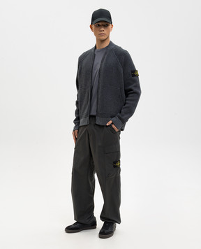 Stone Island Сірий кардиган з патчем логотипа L1S155100019S00N9