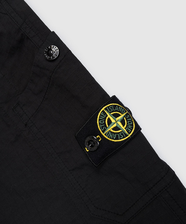 Stone Island Детские черные карго с патчем логотипа L1S163100002S00631012 изображение 3