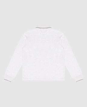 Brunello Cucinelli Дитяче сіре поло з вишивкою BE854T329C